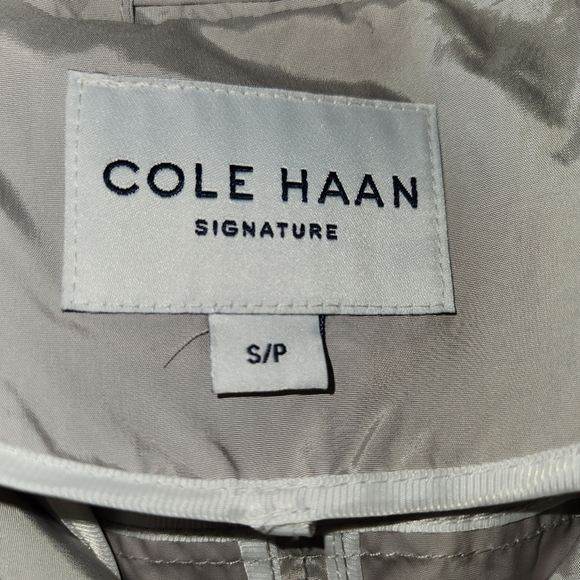 Cole Haan Packable Rain Jacket Size S/P Light Gray Zip Front With Snap Closure - Picture 9 of 15